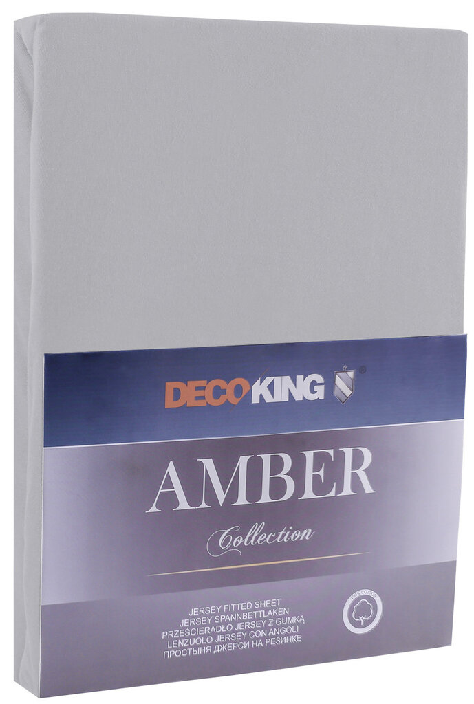 Kummiga voodilina DecoKing jersey Amber Steel, 140x200 cm hind ja info | Voodilinad | hansapost.ee