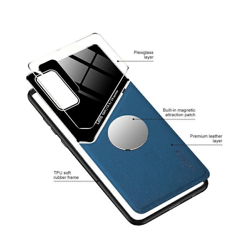 Mocco Lens Leather Back Case for Apple Iphone 12 Pro Max Blue hind ja info | Telefonide kaitsekaaned ja -ümbrised | hansapost.ee