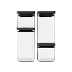 Brabantia õhukindla konteineri komplekt Tasty, 4 tk, tumehall price and information | Food storage containers | hansapost.ee