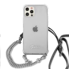 GUHCP12LKC4GSSI Guess PC Silver 4G Chain and Script Case for iPhone 12 Pro Max Transparent hind ja info | Telefonide kaitsekaaned ja -ümbrised | hansapost.ee