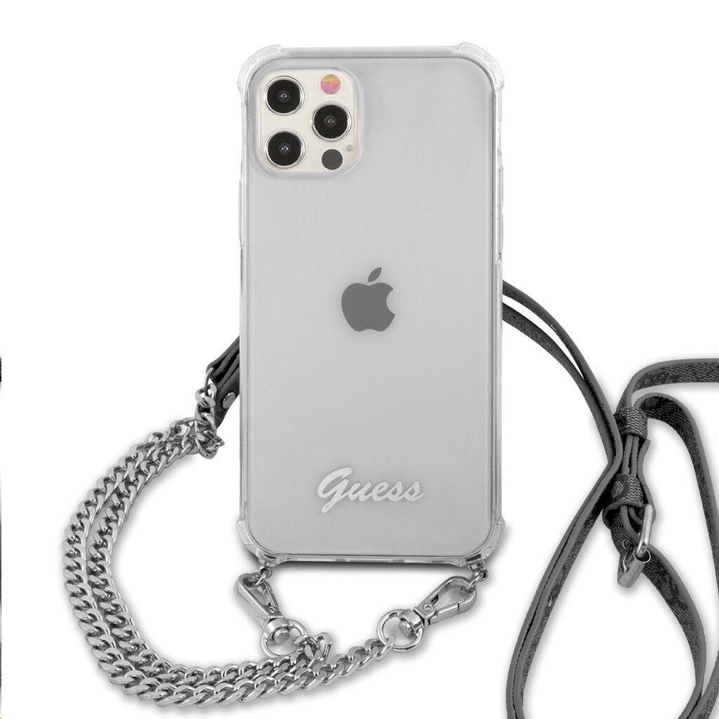 GUHCP12LKC4GSSI Guess PC Silver 4G Chain and Script Case for iPhone 12 Pro Max Transparent цена и информация | Telefonide kaitsekaaned ja -ümbrised | hansapost.ee