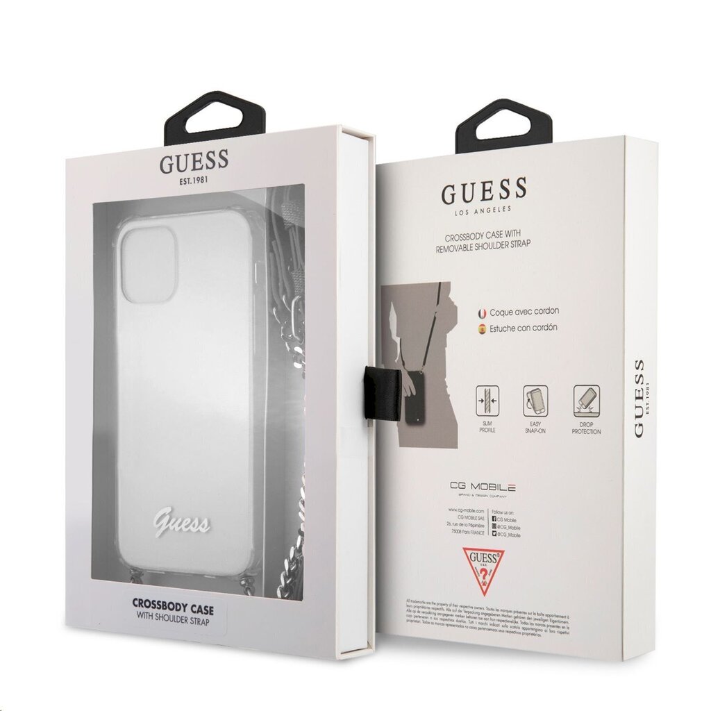 GUHCP12LKC4GSSI Guess PC Silver 4G Chain and Script Case for iPhone 12 Pro Max Transparent цена и информация | Telefonide kaitsekaaned ja -ümbrised | hansapost.ee