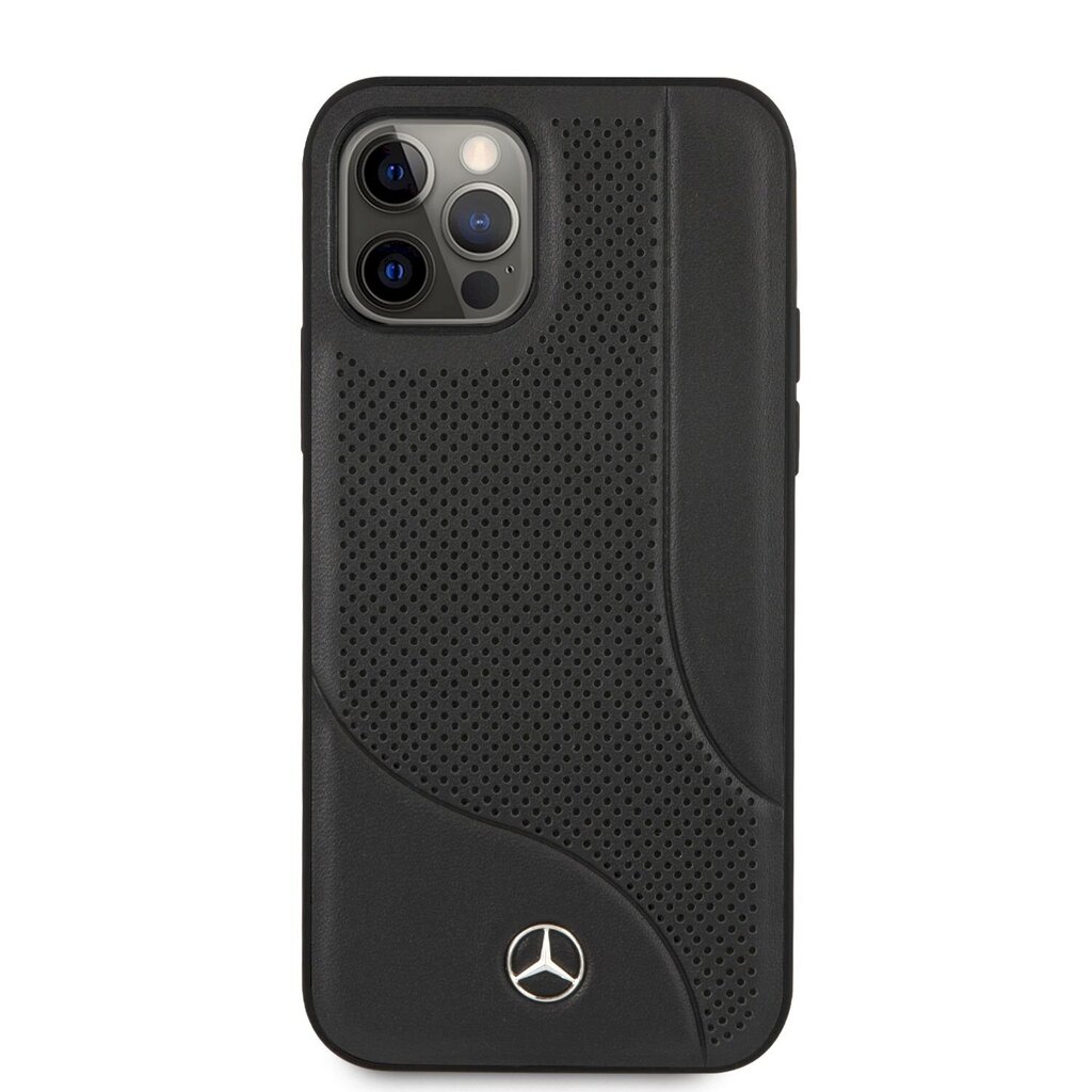 MEHCP12LCDOBK Mercedes Perforated Leather Hard Case for iPhone 12 Pro Max 6.7 Black цена и информация | Telefonide kaitsekaaned ja -ümbrised | hansapost.ee
