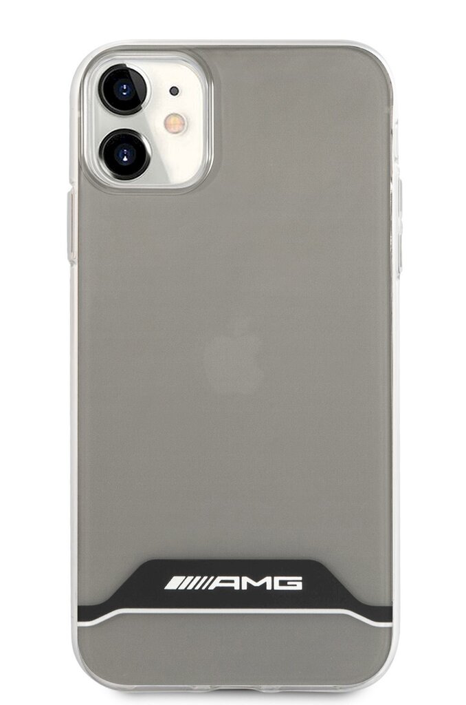 AMHCN61TCBW AMG PC/TPU Horizontal Stripes Case for iPhone 11 Transparent/Black цена и информация | Telefonide kaitsekaaned ja -ümbrised | hansapost.ee