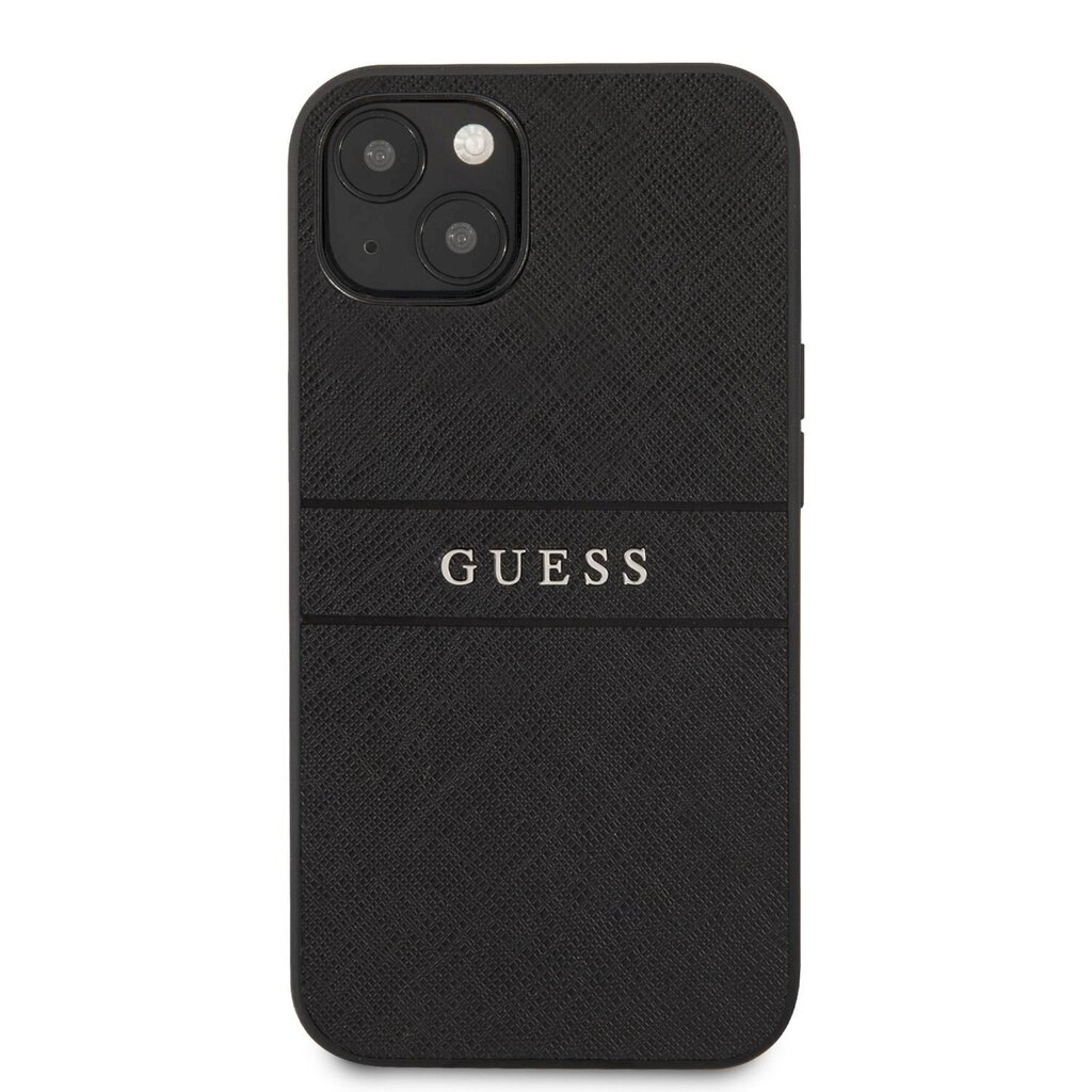 GUHCP13MPSASBBK Guess PU Leather Saffiano Case for iPhone 13 Black цена и информация | Telefonide kaitsekaaned ja -ümbrised | hansapost.ee