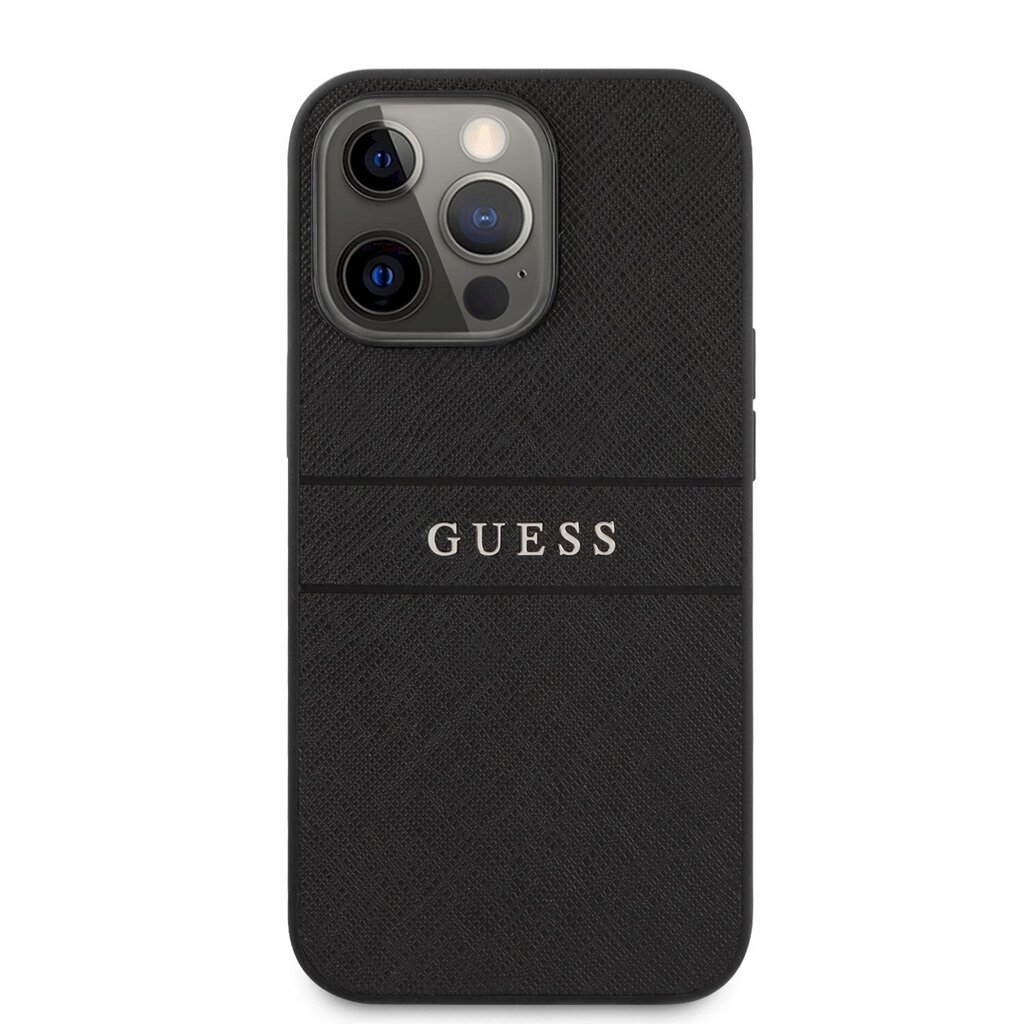 GUHCP13LPSASBBK Guess PU Leather Saffiano Case for iPhone 13 Pro Black hind ja info | Telefonide kaitsekaaned ja -ümbrised | hansapost.ee