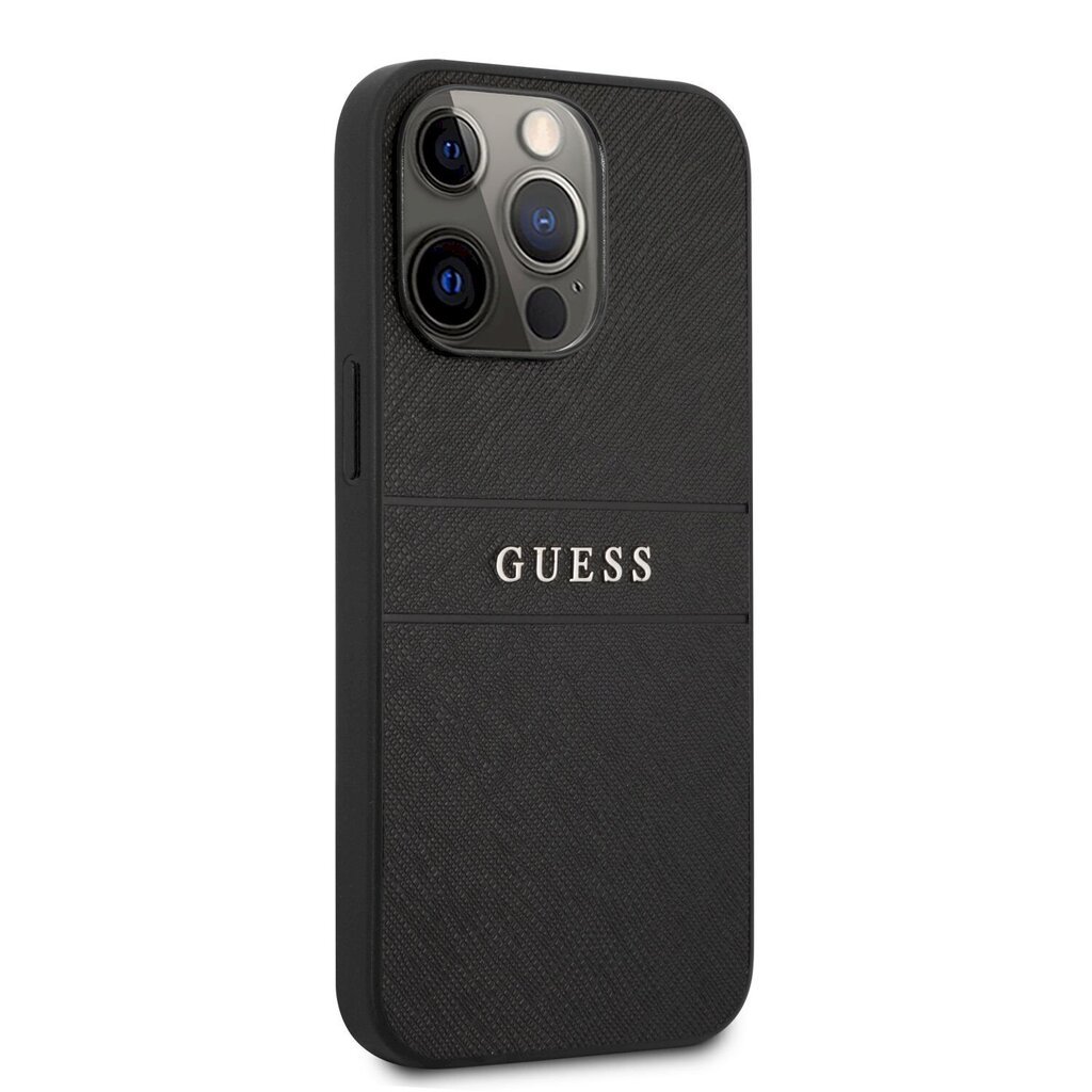 GUHCP13LPSASBBK Guess PU Leather Saffiano Case for iPhone 13 Pro Black hind ja info | Telefonide kaitsekaaned ja -ümbrised | hansapost.ee