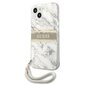Guess GUHCP13MKMABGR Marble Strap Back Case for Apple iPhone 13 Grey hind ja info | Telefonide kaitsekaaned ja -ümbrised | hansapost.ee