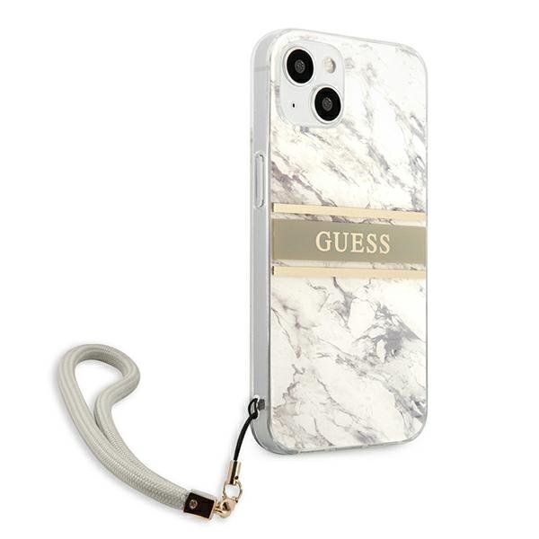 Guess GUHCP13MKMABGR Marble Strap Back Case for Apple iPhone 13 Grey hind ja info | Telefonide kaitsekaaned ja -ümbrised | hansapost.ee