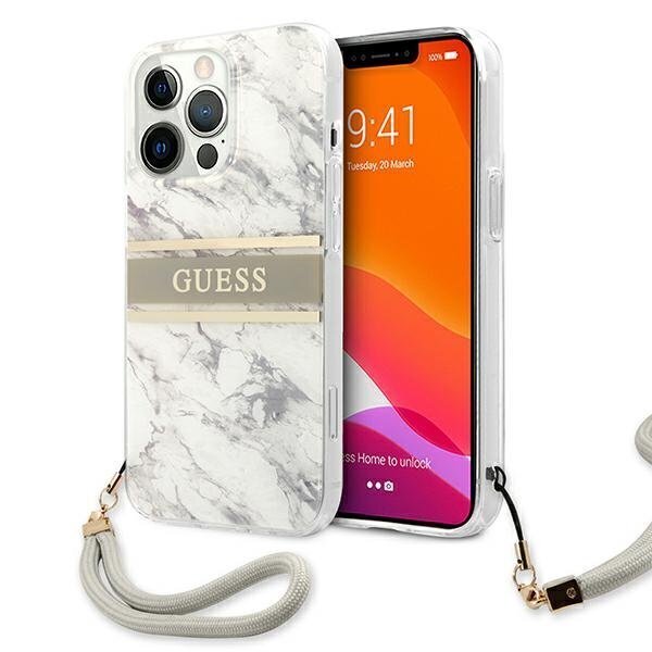 Telefoni ümbris Guess sobib iPhone 13 Pro, hall / marmor цена и информация | Telefonide kaitsekaaned ja -ümbrised | hansapost.ee