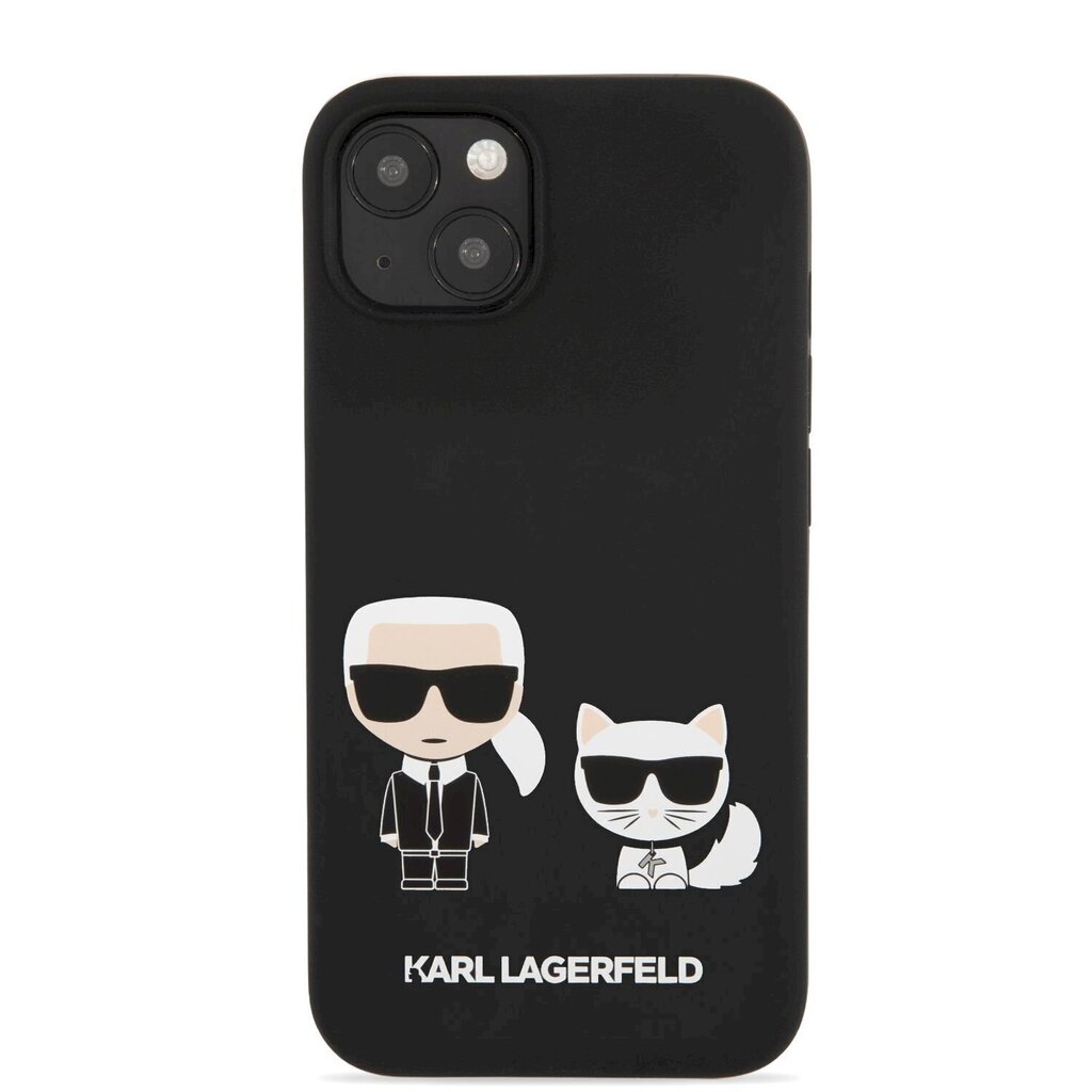 KLHCP13MSSKCK Karl Lagerfeld and Choupette Liquid Silicone Case for iPhone 13 Black цена и информация | Telefonide kaitsekaaned ja -ümbrised | hansapost.ee