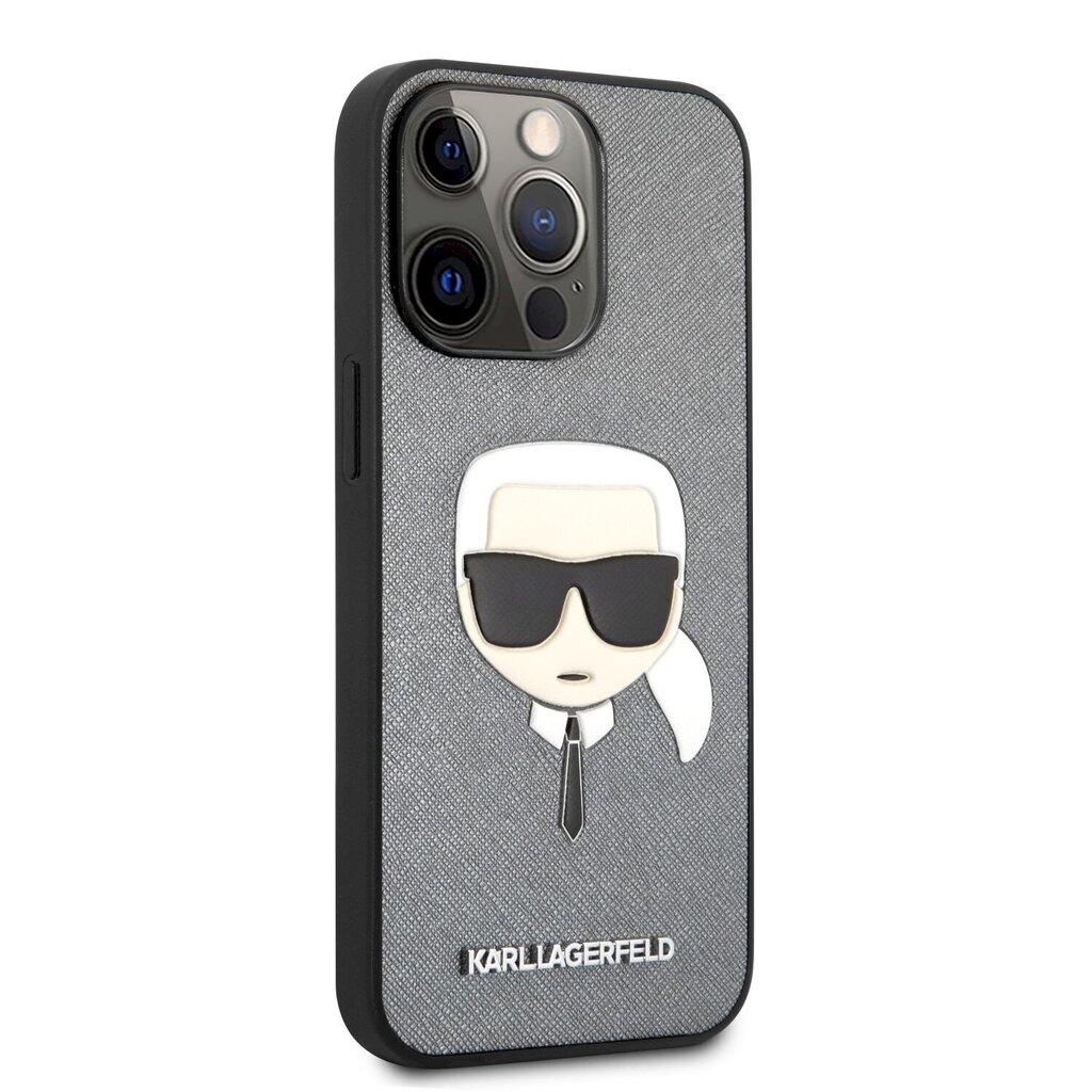 KLHCP13LSAKHSL Karl Lagerfeld PU Saffiano Karl Head Case for iPhone 13 Pro Silver hind ja info | Telefonide kaitsekaaned ja -ümbrised | hansapost.ee