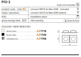 Azzardo süvistatav valgusti AZ1720 Pio 2 hind ja info | Süvistatavad LED valgustid | hansapost.ee