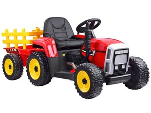 Suur elektriline traktor haagisega, punane цена и информация | Электромобили для детей | hansapost.ee