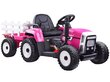 Suur elektriline traktor haagisega, roosa цена и информация | Laste elektriautod | hansapost.ee