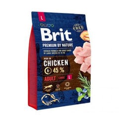 Brit Premium by Nature Adult L полноценный корм для взрослых собак 3кг цена и информация | Сухой корм для собак | hansapost.ee