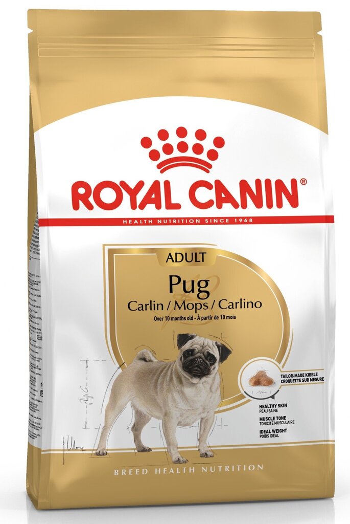 Kuivtoit koertele Royal Canin Pug Adult, 1,5 kg цена и информация | Koerte kuivtoit ja krõbinad | hansapost.ee