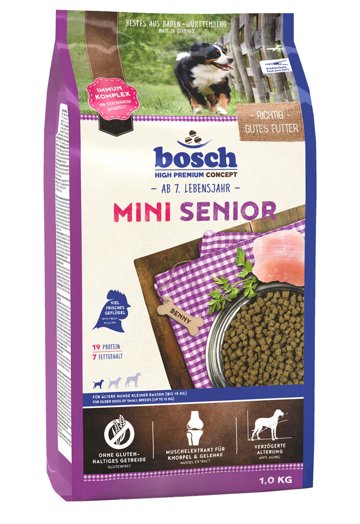 Bosch Petfood Mini Senior (High Premium) 2,5kg цена и информация | Koerte kuivtoit ja krõbinad | hansapost.ee