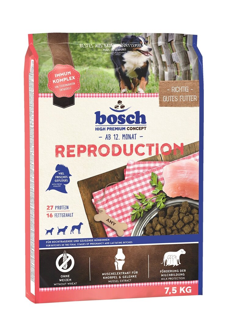 Bosch Petfood Reproduction (High Premium) 7,5kg hind ja info | Koerte kuivtoit ja krõbinad | hansapost.ee