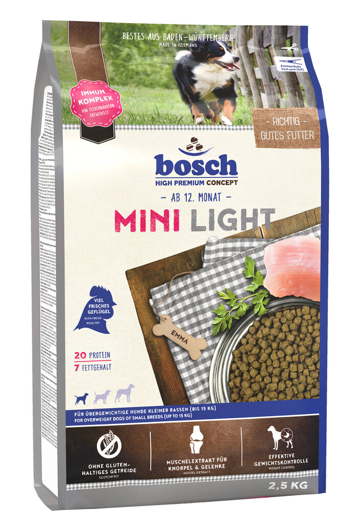 Kuivtoit koertele Mini Light (High Premium) 2,5 kg hind ja info | Koerte kuivtoit ja krõbinad | hansapost.ee