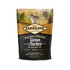Kuivtoit koertele Carni Love Salmon & Turkey Adult Large Breed 1,5kg hind ja info | Koerte kuivtoit ja krõbinad | hansapost.ee