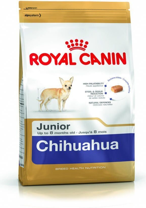 Royal Canin chihuahua tõugu koertele Junior, 0,5 kg hind ja info | Koerte kuivtoit ja krõbinad | hansapost.ee