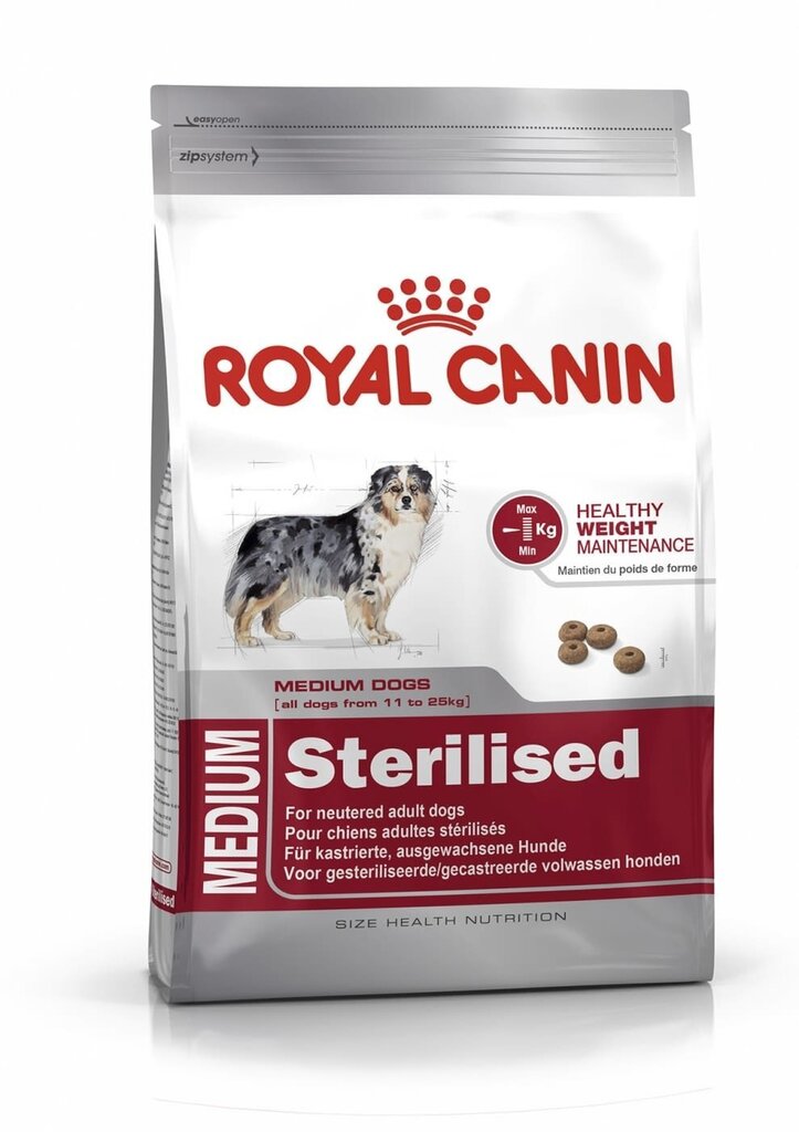 Kuivtoit Royal Canin keskmistest tõugudest kastreeritud koertele Medium Sterilised, 3 kg hind ja info | Koerte kuivtoit ja krõbinad | hansapost.ee