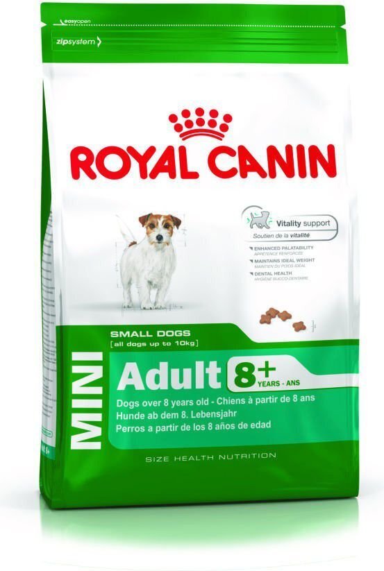 Royal Canin väikestele eakatele koertele Mini Adult +8, 2 kg цена и информация | Koerte kuivtoit ja krõbinad | hansapost.ee