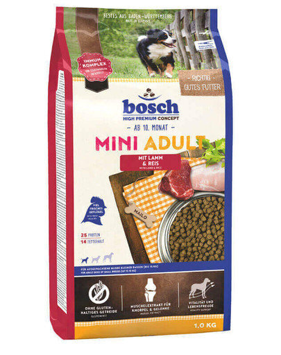 Kuivtoit koertele Bosch Mini Adult Lamb & Rice, 1 kg hind ja info | Koerte kuivtoit ja krõbinad | hansapost.ee