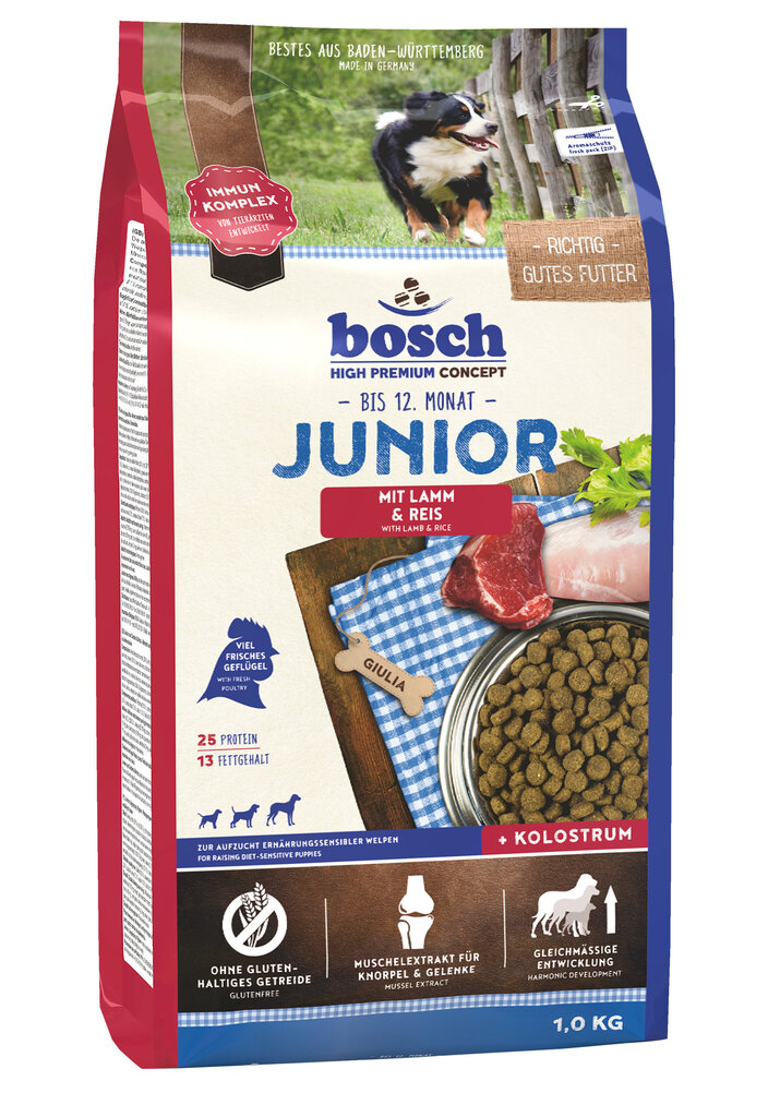 Kuivtoit koertele Bosch Junior Lamb & Rice (High Premium) 1 kg цена и информация | Koerte kuivtoit ja krõbinad | hansapost.ee