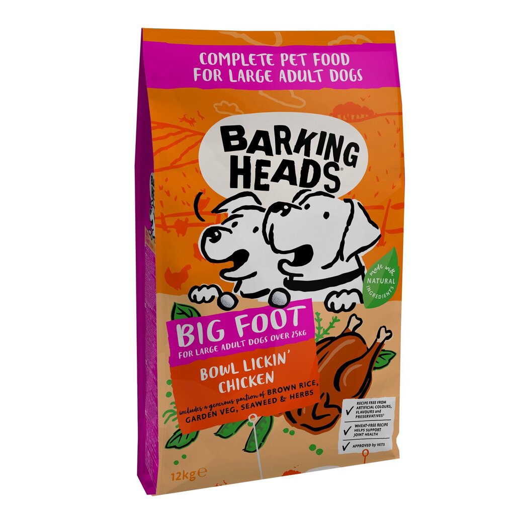 Barking Heads Large Adult​ Bowl Lickin Chicken suurt tõugu koertele, 12 kg цена и информация | Koerte kuivtoit ja krõbinad | hansapost.ee