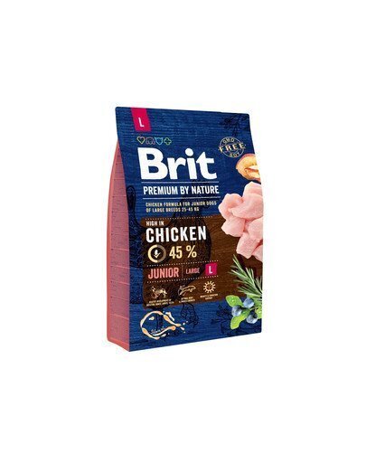 Brit Premium by Nature Junior L koeratoit 3 kg цена и информация | Koerte kuivtoit ja krõbinad | hansapost.ee