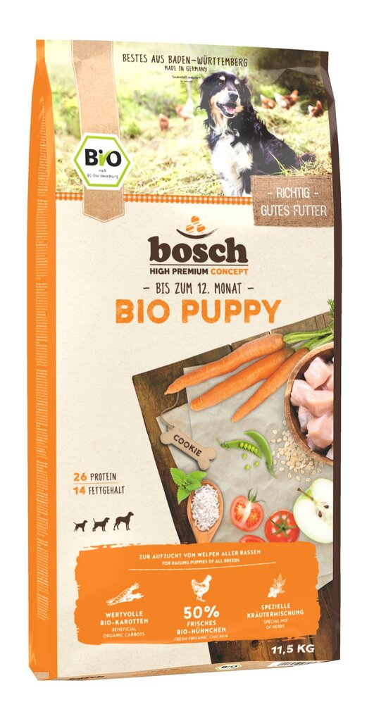 BIO Puppy täistoit kõigile alla 12 kuu vanuste kutsikate tõugudele - 11,5 kg цена и информация | Koerte kuivtoit ja krõbinad | hansapost.ee