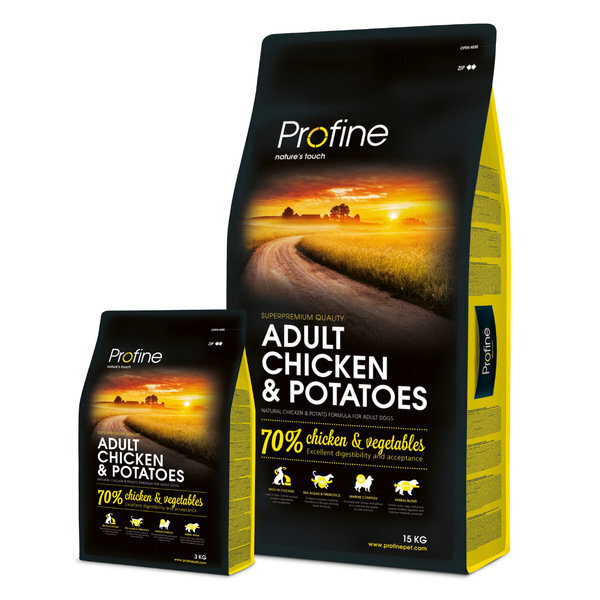 Profine Adult Chicken & Potatoes koeratoit 3 kg hind ja info | Koerte kuivtoit ja krõbinad | hansapost.ee