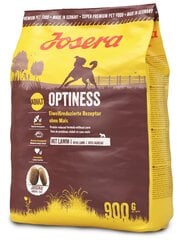 Josera без зерна, с уменьшенным количеством белка Optiness, 900 г цена и информация | Сухой корм для собак | hansapost.ee