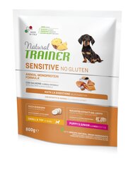 Kuivtoit koertele lõhega Natural Trainer Sensitive No Gluten väikestele ja eriti väikestele koeratõugudele, 0,8 kg price and information | Dry dog food and crisps | hansapost.ee