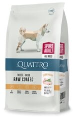 QUATTRO полноценный сухой корм для активных взрослых собак всех пород с большим количеством птицы 12 кг цена и информация | Сухой корм для собак | hansapost.ee