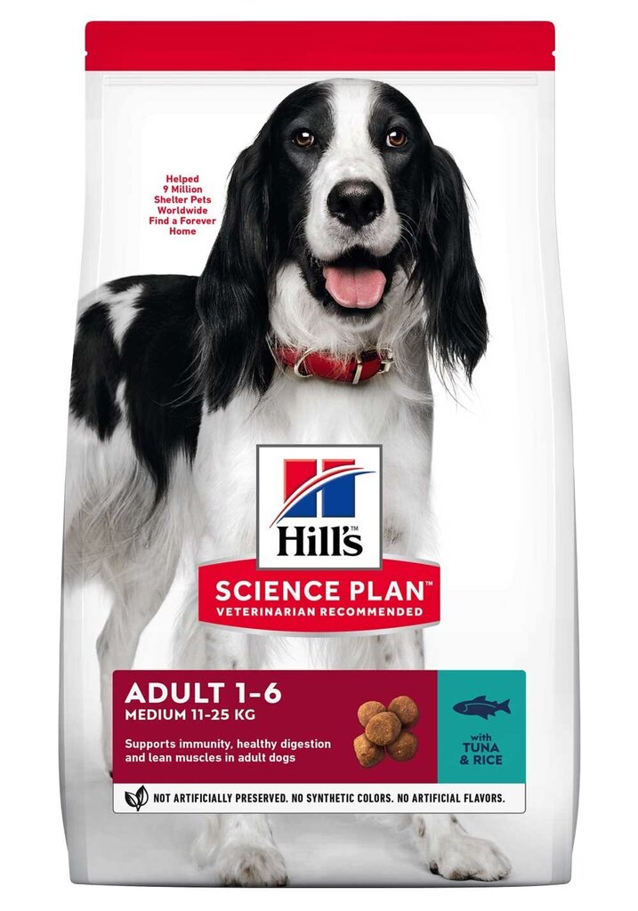 Hill's Sience Plan Medium Adult kuivtoit koertele tuunikala ja riisiga, 2,5 kg цена и информация | Koerte kuivtoit ja krõbinad | hansapost.ee