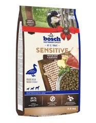 Bosch HPC корм для взрослых собак с чувствительным желудком с уткой и картофелем 1 кг цена и информация | Сухой корм для собак | hansapost.ee