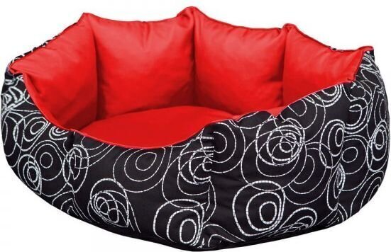 Koera pesa Hobbydog New York, M, Red/Black Circles, 50x40 cm hind ja info | Pesad, asemed | hansapost.ee