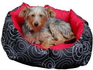 Hobbydog лежак New York, M, Red/Black Circles, 50x40 см цена и информация | Лежаки, домики | hansapost.ee