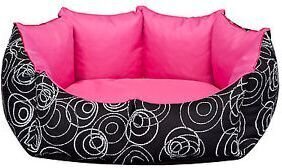 Hobbydog лежак New York, M, Pink/Black Circles, 50x40 см цена и информация | Лежаки, домики | hansapost.ee