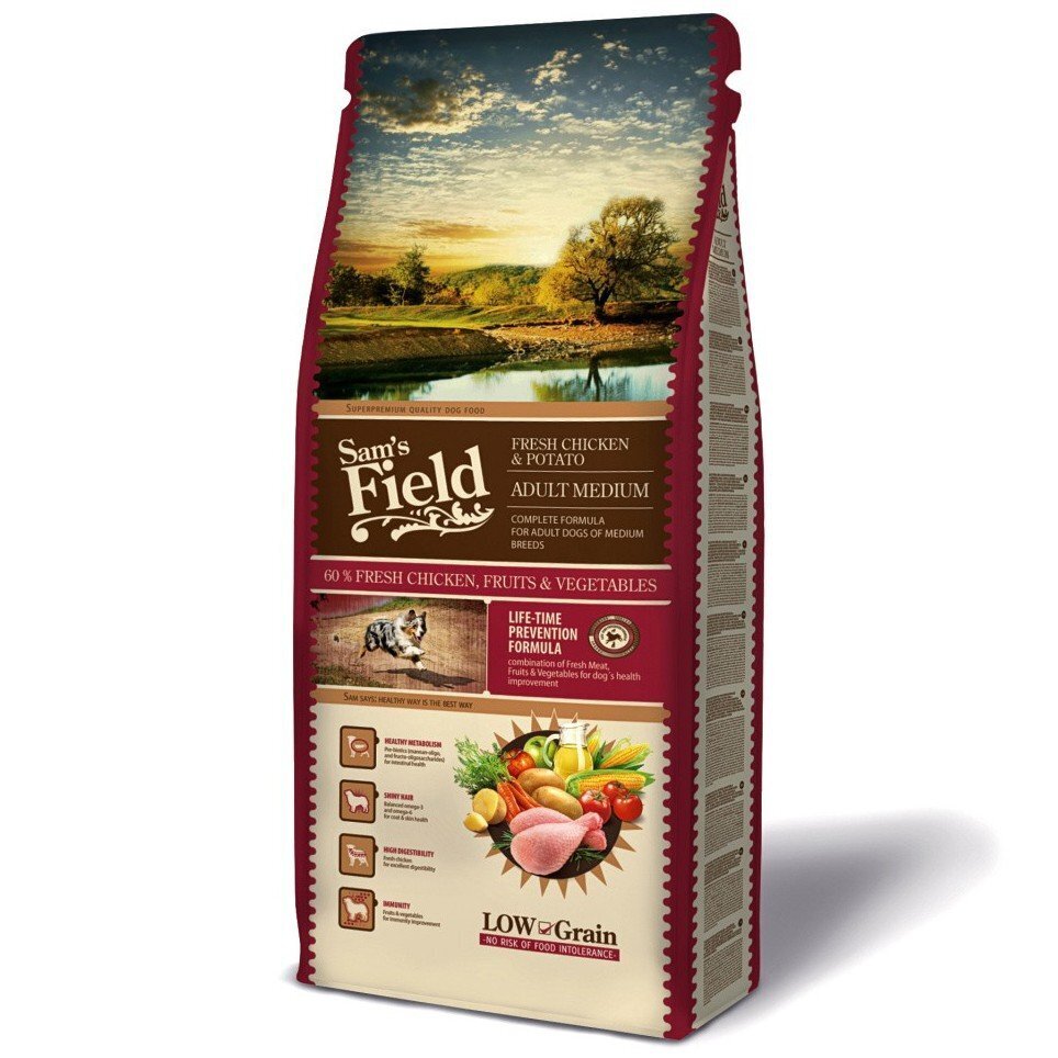 Sam's Field Adult Medium Chicken koeratoit 13 kg hind ja info | Koerte kuivtoit ja krõbinad | hansapost.ee