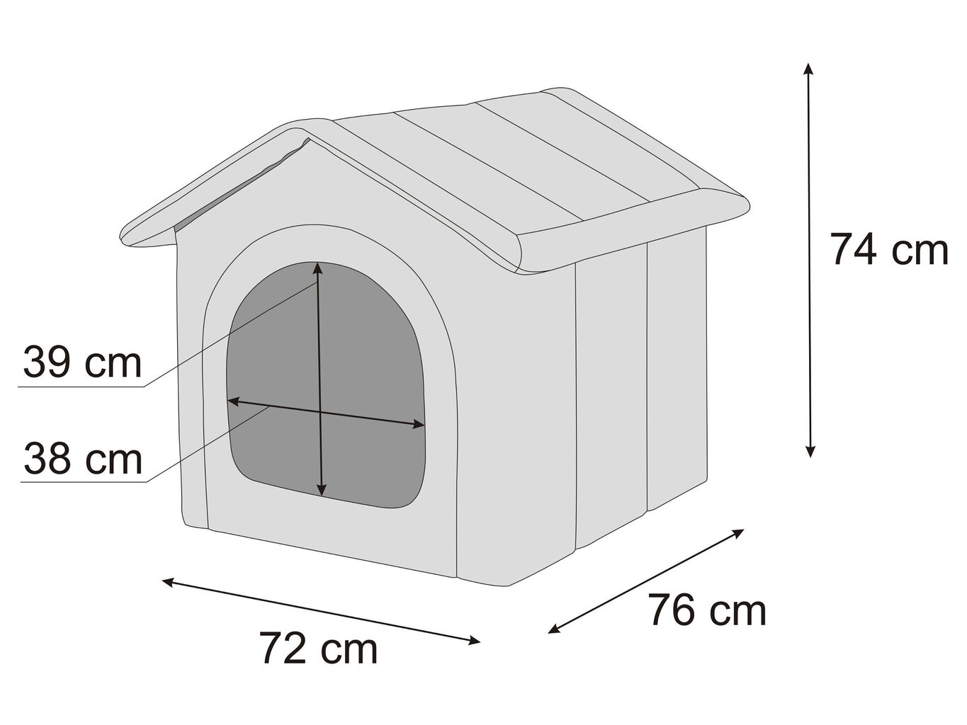 Hobbydog pesa Black Ecolen R6, 72x76 cm hind ja info | Pesad, asemed | hansapost.ee