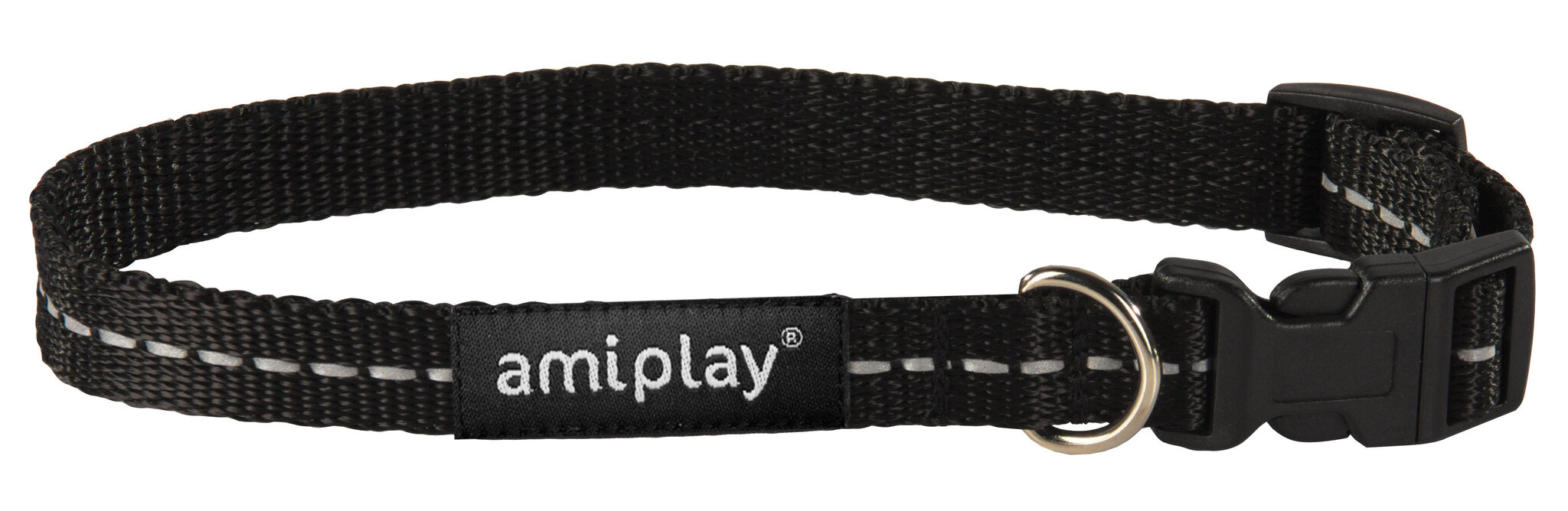 Amiplay reguleeritav kaelarihm Reflective, M, must hind ja info | Koerte kaelarihmad ja traksid | hansapost.ee