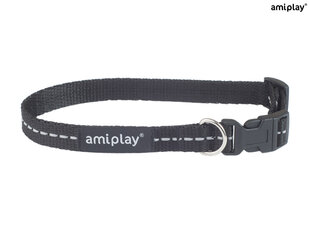 Amiplay reguleeritav kaelarihm Reflective, M, must hind ja info | Koerte kaelarihmad ja traksid | hansapost.ee