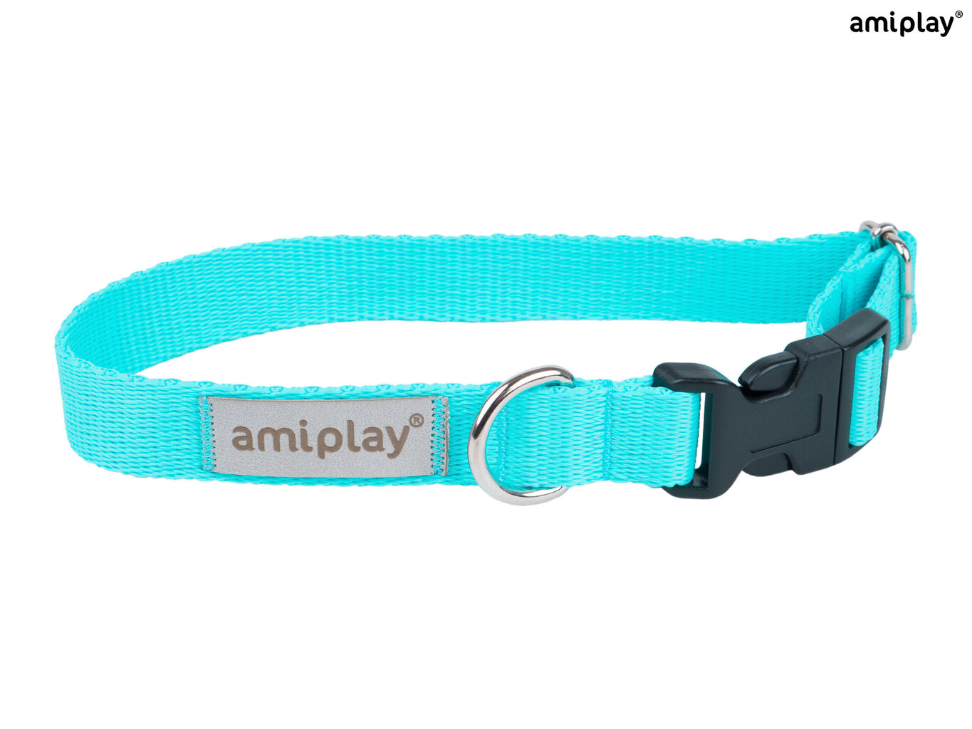 Amiplay reguleeritav kaelarihm Samba, XL, Turquoise hind ja info | Koerte kaelarihmad ja traksid | hansapost.ee