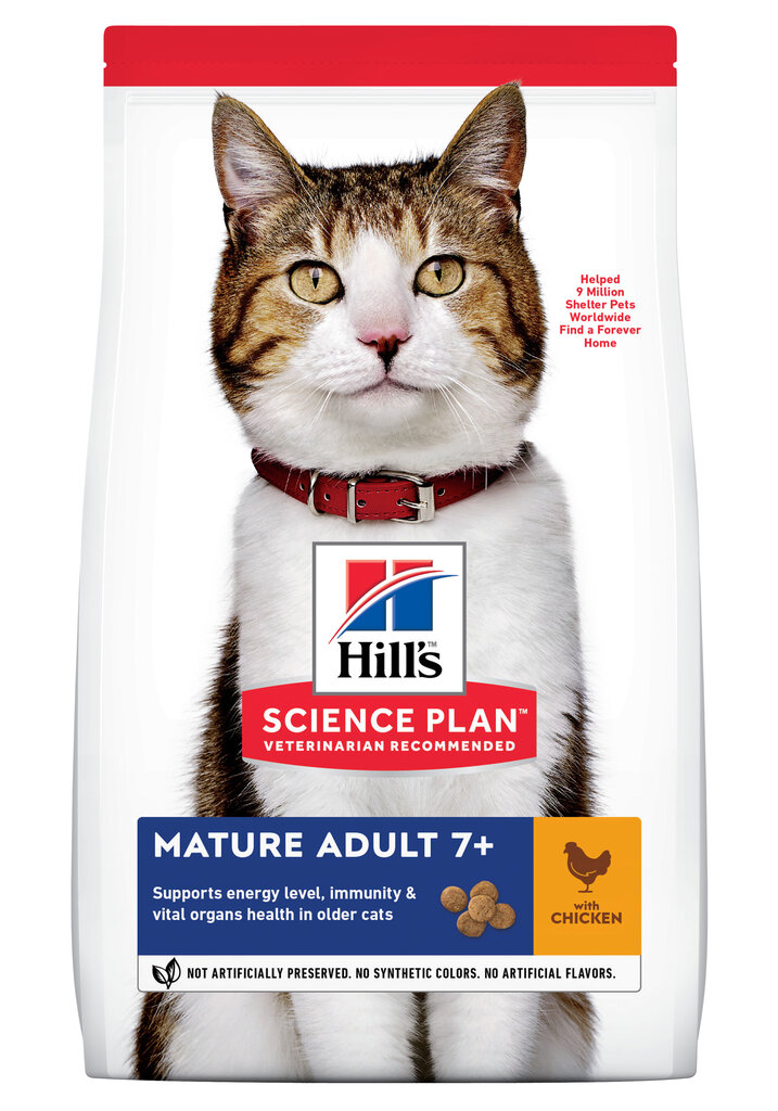 Hill's Science Plan Mature Adult kuivtoit kassidele koos kanaga, 1.5kg цена и информация | Kassi kuivtoit ja kassikrõbinad | hansapost.ee