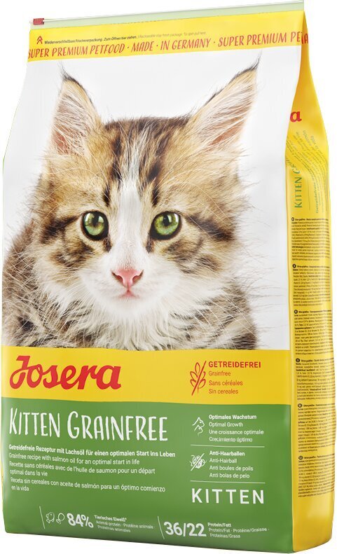 Josera kassipoegadele Kitten Grain Free, 10 kg hind ja info | Kassi kuivtoit ja kassikrõbinad | hansapost.ee
