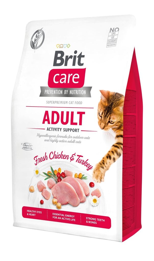 Brit Care Cat Grain-Free Adult Activity Support kassitoit 0,4kg цена и информация | Kassi kuivtoit ja kassikrõbinad | hansapost.ee